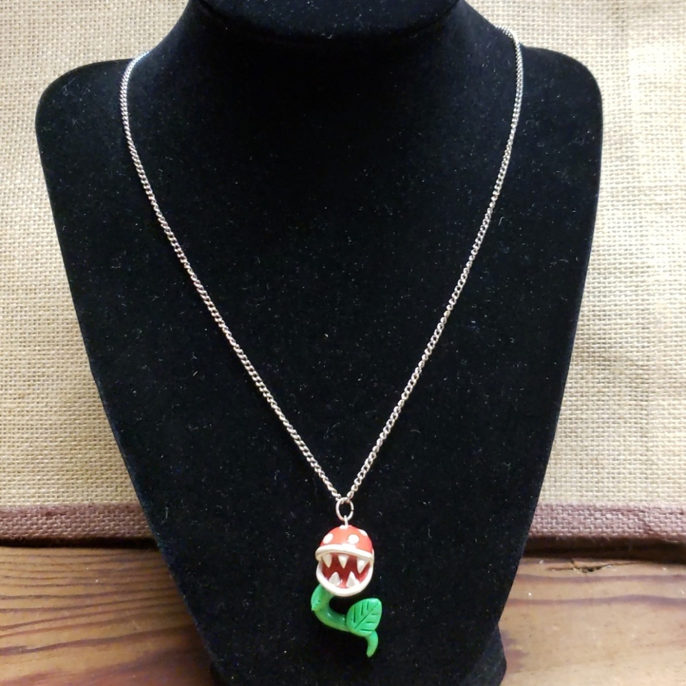 Mario Nintendo Gamer Nerd Killer Plant Necklace